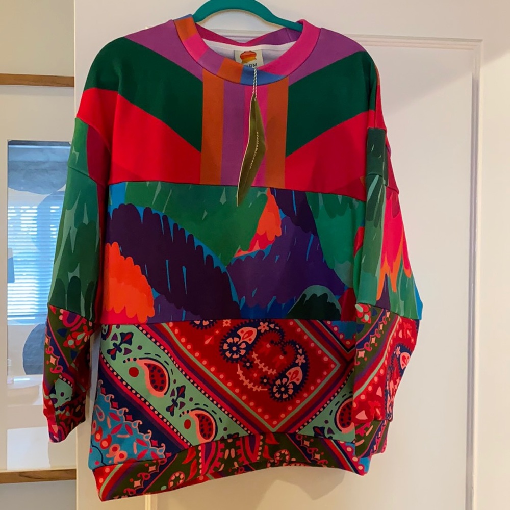 Farm Rio Mixed Red Prints Sweatshirt Multi